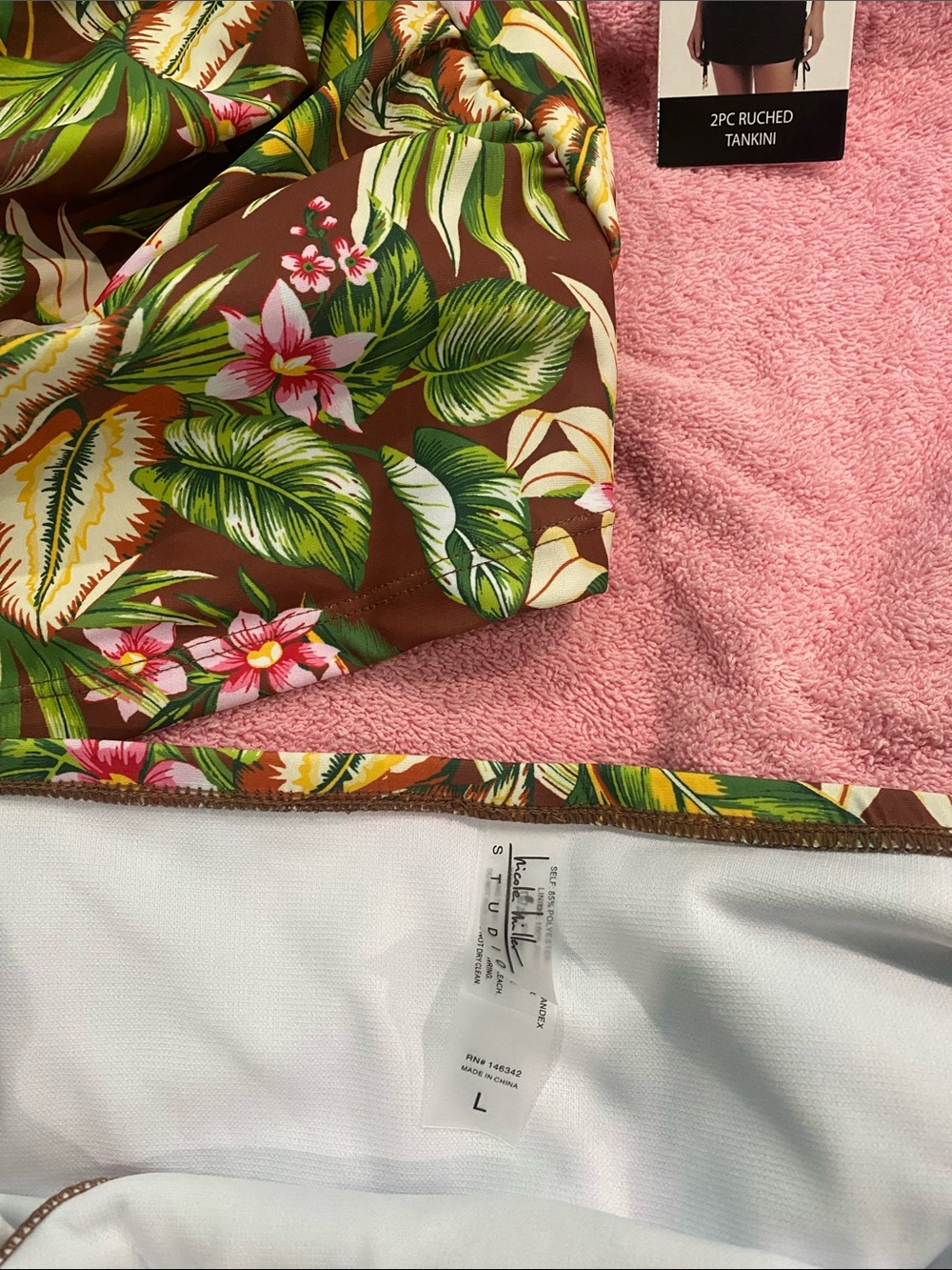 Nicole Miller Ruched Tankini 2 Piece  Swim Suit - Picture 5 of 13